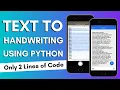 Text to Handwriting Using Python Text to Handwriting Converter Using Python By CodeWithShani
