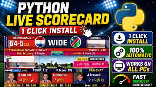 Python Live Cricket Scorecard 1 Click Install 100 Automatic Works on All PCs