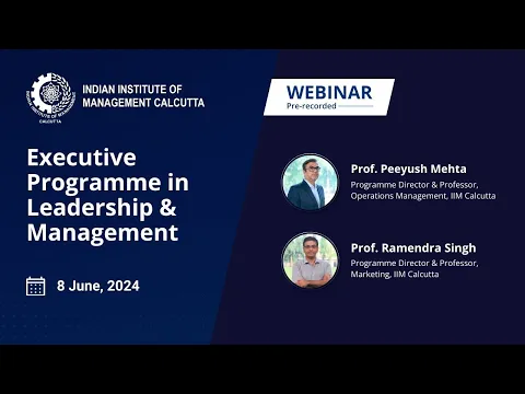 Online Webinar on IIM Calcutta’s Executive Programme in Leadership & Management