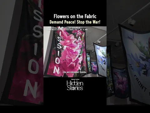 Flowers on the Fabric. Demand Peace! Stop the War! 천 위에 핀 꽃. 평화를 요구한다! 전쟁을 멈춰라!