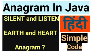 Program to Check Whether Two Strings are Anagrams in Java Anagram of a String placement question