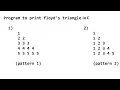 C program to print Floyd s triangle Number pattern in right angle triangle pattern 1-2