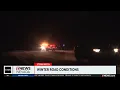 Windy wintry conditions wreak havoc on roads power