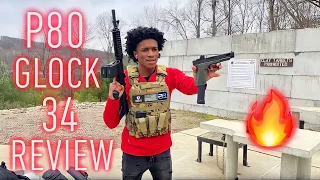 P80 Glock 34 Review New AR Pistol Build P80 G26 Range Vlog
