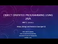 UNIT1 LECTURE 11 ARRAYS STRINGS VECTORS IN JAVA PART 2