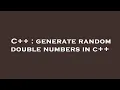C generate random double numbers in c