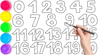 Coloring Page with Numbers How to Draw Paint Number 1 to 20 for kids Drawing Tutorial KS ART