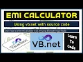 EMI Calculator VB net program with source code download Visual Basic Example program 4k