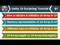 Introduction to Two-Dimensional Arrays in C - Unity C Scripting Tutorial 41