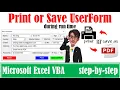 Print or Save Excel UserForm as PDF file during run time using VBA