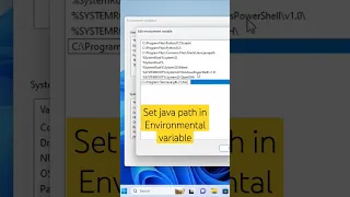 Set java path in Environmental variable