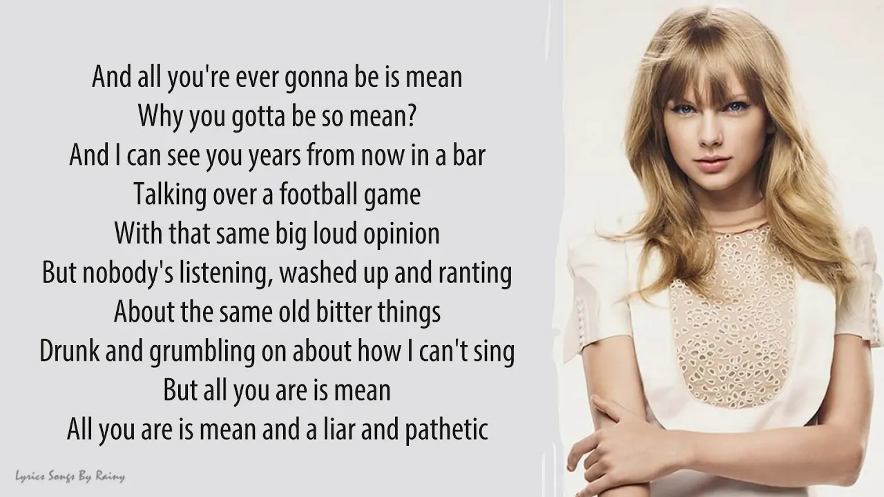 Taylor Swift - Mean | Lyrics Songs