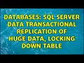 Databases SQL Server Data Transactional Replication of huge data locking down table