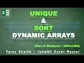 Dynamic Arrays Unique Sort