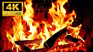Fireplace 4K UHD Cozy Fireplace With Crackling Fire Sounds Fireplace Ambience 