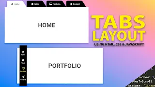 How to Create Tabs Layout using HTML CSS JavaScript Animated Vertical Tabs Tutorial