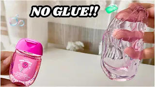 Hand Sanitizer Slime!? 🫧🤭🌸 EASY NO GLUE HAND SANITIZER SLIME Recipe!! (No Glue/Refrigerator Needed)