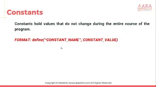 15 PHP Tutorial Variables vrs Constants