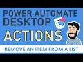 Power Automate Desktop Actions - Remove Item From List Use Index or a Value to Remove an Item