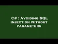 C Avoiding SQL injection without parameters
