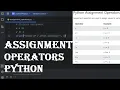 Assignment Operators in python Compound Operators