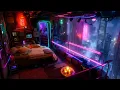Lagu 🎵 Candlelit Cyberpunk Night: Romantic Apartment Ambience | Soft Wind \u0026 Music | 4K | 10 hrs