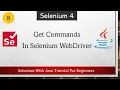 Get Commands In Selenium Selenium WebDriver Tutorial For Beginners Selenium With Java