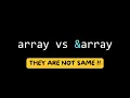 Difference Between An Array And Address of the Array In C OR Cpp Programming