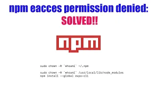 EACCES Permissions Error Solved