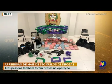 Apreensão de mais de 350 quilos de drogas: três pessoas foram presas na operação