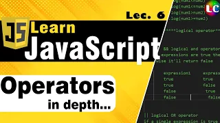 Javascript Operators Lecture 6 Learn Coding