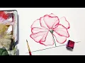EASY watercolor flower painting method Easiest watercolour flower technique for beginners