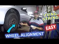 How to do wheel alignment using string Honda Acura Toyota Lexus Kia Hyundai any and all cars