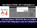 CI4 Ajax jQuery CRUD- How to Confirm Delete data by id using jquery Ajax in Codeigniter 4