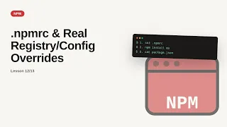 npm - Web development basic Series npmrc Real Overrides