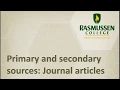 Primary vs Secondary Journal Articles
