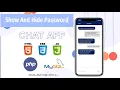 Show And Hide Password Functionality Chat App PHP EXCELLENT CODE WITH AJ