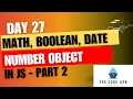 Full Stack Web Development-Day27 - JavaScript Math Number Date Boolean Object Part 1