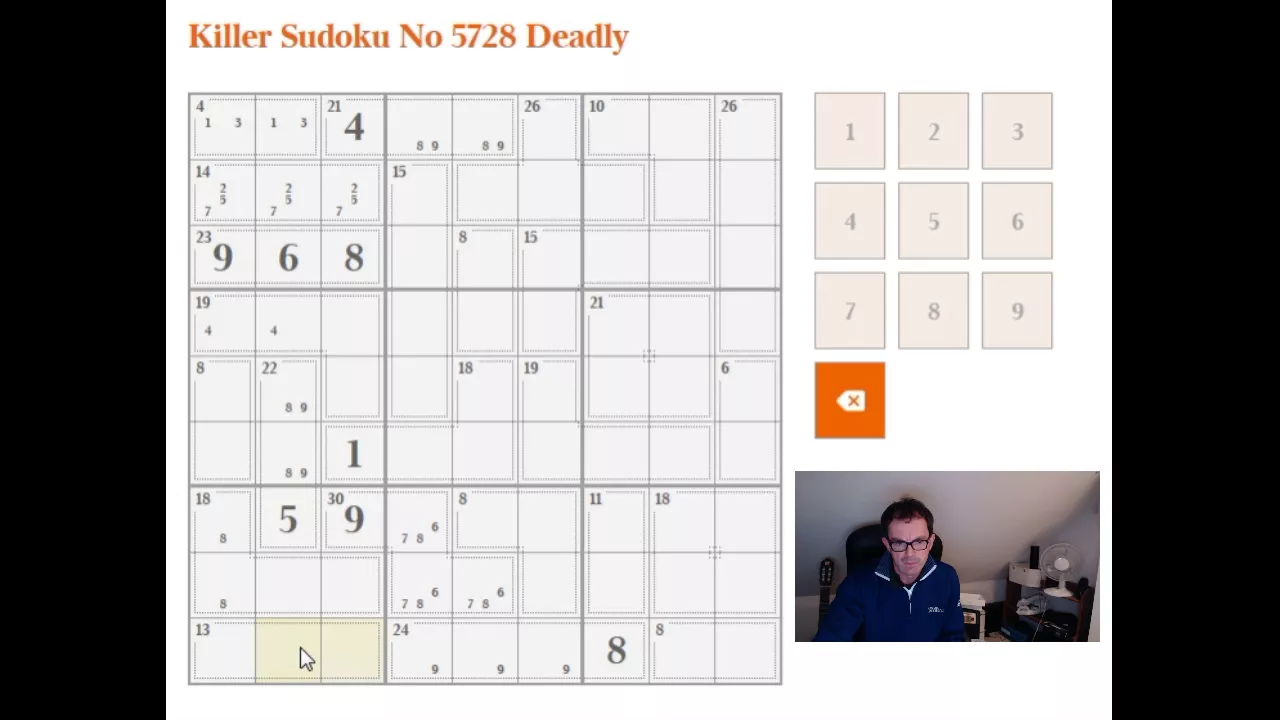 How to solve the Deadly Killer Sudoku (The Times: 18 Nov 17)