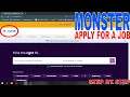 How To Apply For A Job On Monster Jobs