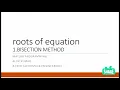 Bisection method in matlab numerical analysis