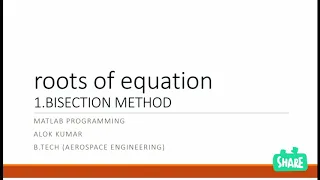 Bisection method in matlab numerical analysis
