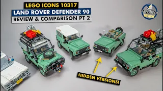 LEGO 10317 Land Rover Defender 90 build variations, features and comparison - review part 2