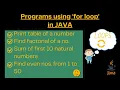 Java For Loop Programs for Beginners Easy Programs Explanations ICSE Class 9 10 Tutorial