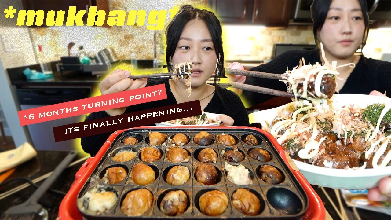 been too long.. another attempt at making TAKOYAKI at home!!+baby talk! #talkativemukbang #takoyaki