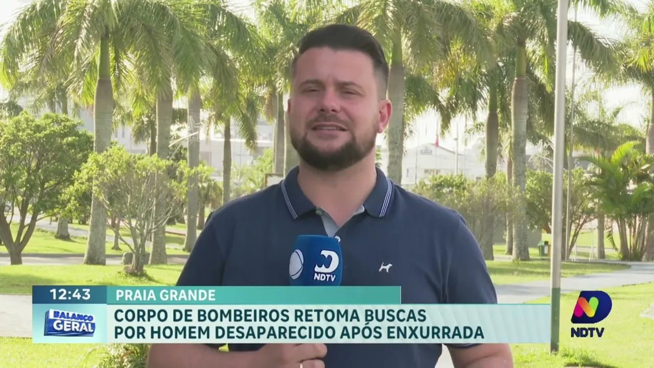 Homem desaparece em Praia Grande após forte chuva e buscas são retomadas