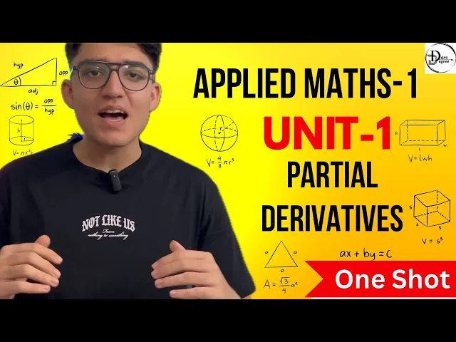 Applied Mathematics-1 Unit 1 Explained | Partial Derivatives | B.Tech 1st Year