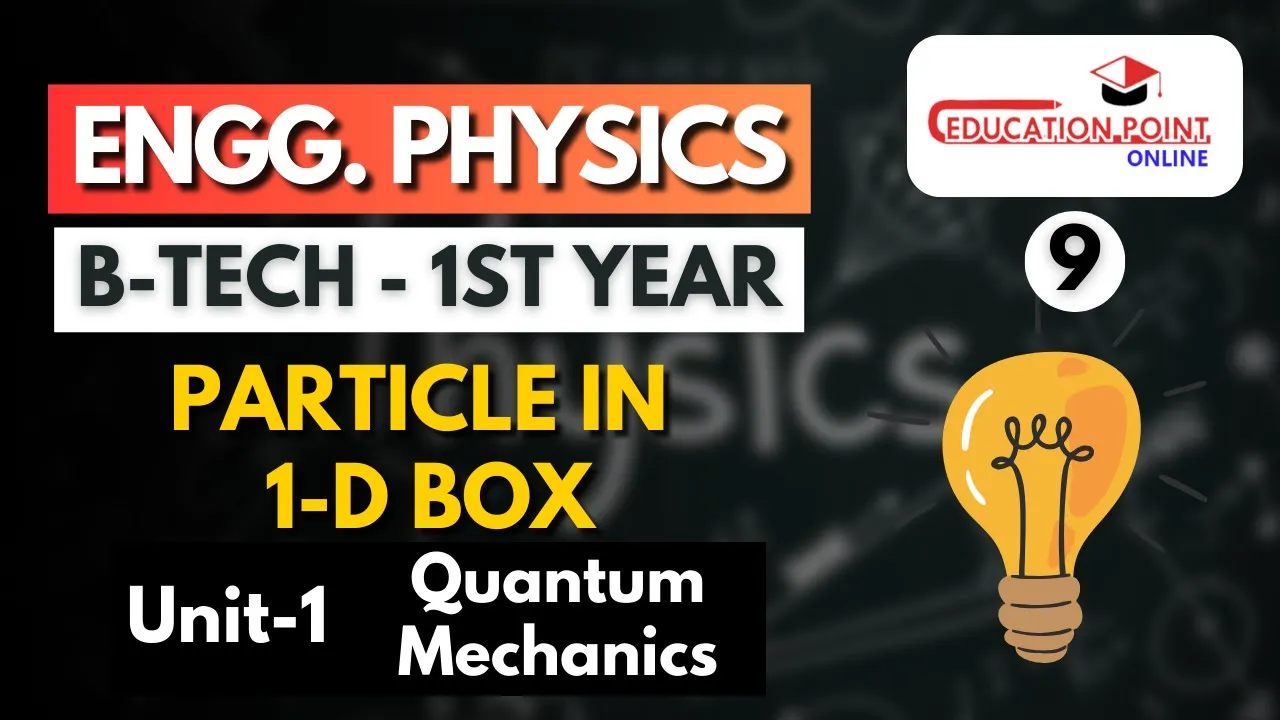 Lec 9 | Paritcle in One Dimensional Box | Engineering Physics B.Tech 1st Year