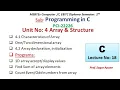 Lecture-18 C Programming Unit-4 4 1 Array 4 2 Array Declaration Initialization with programs