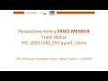 May 2024 - Frank Witlox ERC Consolidator grants Panel member 2022 call